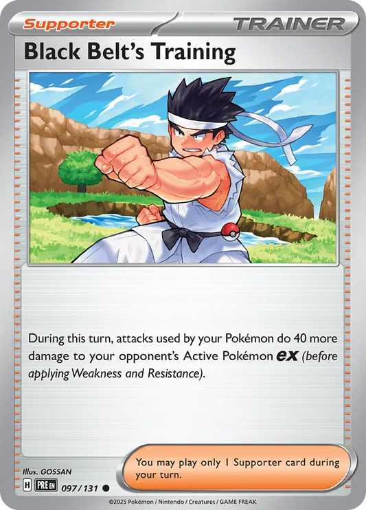 097/131 Black Belt's Training Prismatic Evolutions Pokémon Card