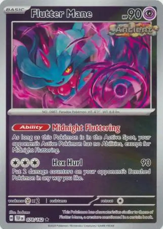 078/162 Flutter Mane Reverse Holo Temporal Forces Pokémon Card