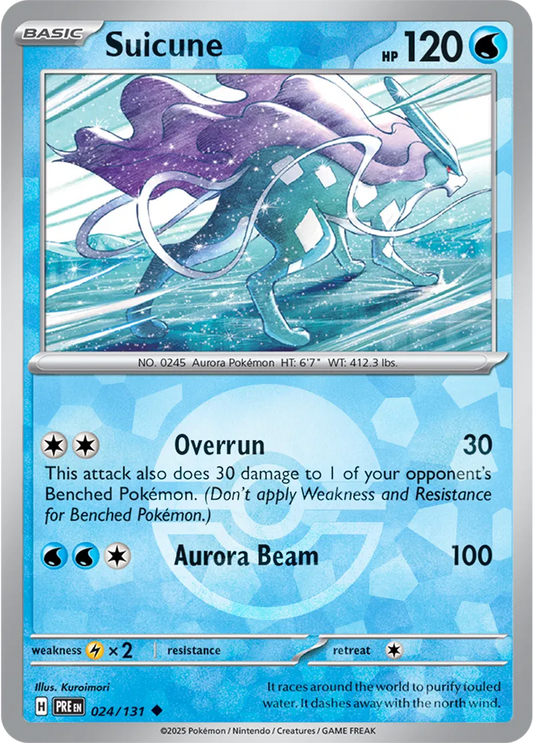 024/131 Suicune Poke Ball Holo Prismatic Evolutions Pokémon Card