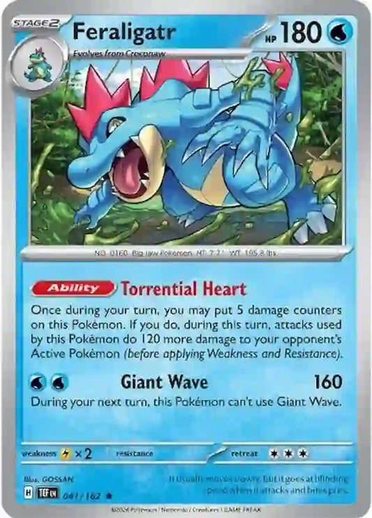 041/162 Feraligatr Scarlet & Violet Temporal Forces Pokémon Card