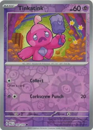 100/193 Tinkatink Reverse Holo Paldea Evolved Pokémon Card