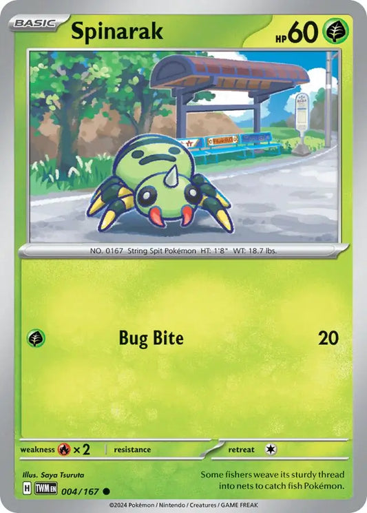004/167 Spinarak Twilight Masquerade Pokémon Card