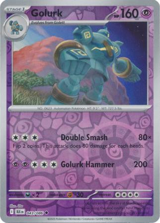 043/086 Golurk Reverse Holo Black Bolt Pokémon Card
