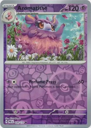 039/131 Aromatisse Reverse Holo Prismatic Evolutions Pokémon Card