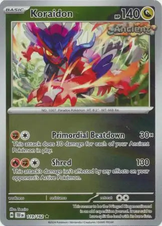 119/162 Koraidon Reverse Holo Temporal Forces Pokémon Card