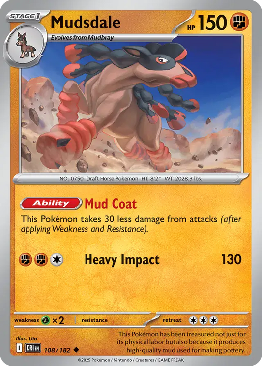 108/182 Mudsdale Destined Rivals Pokémon Card
