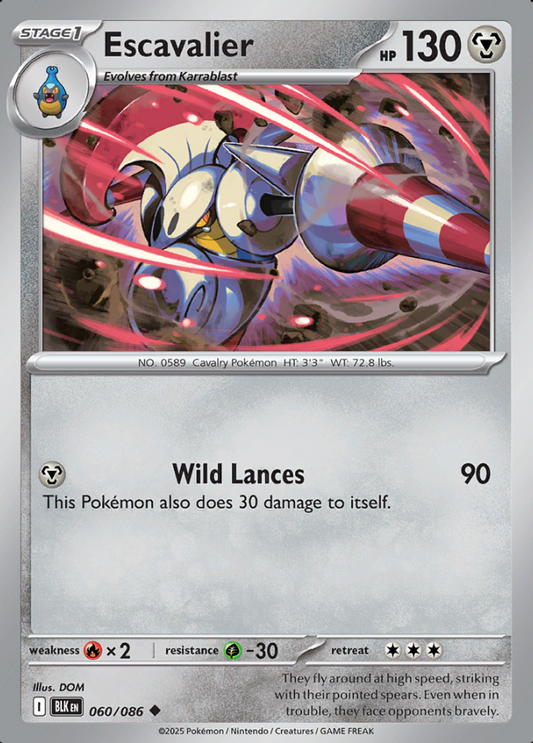 060/086 Escavalier Black Bolt Pokémon Card