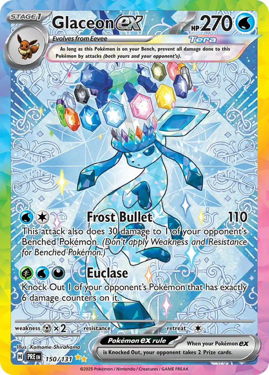 150/131 Glaceon ex Prismatic Evolutions Pokémon Card