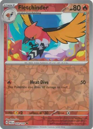029/193 Fletchinder Reverse Holo Paldea Evolved Pokémon Card