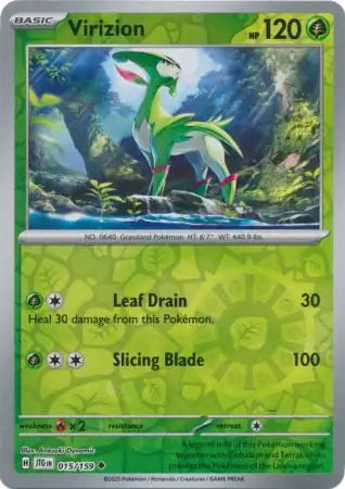 015/159 Virizion Reverse Holo Journey Together Pokémon Card