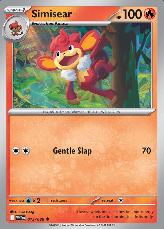 015/086 Simisear White Flare Pokémon Card