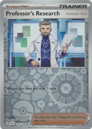190/198 Professor's Research Reverse Holo Scarlet & Violet Base Set Pokémon Card