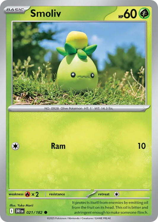 021/182 Smoliv Destined Rivals Pokémon Card