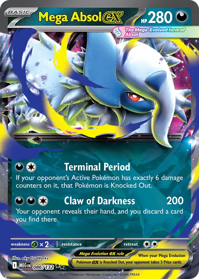 086/132 Mega Absol ex Mega Evolution Pokémon Card