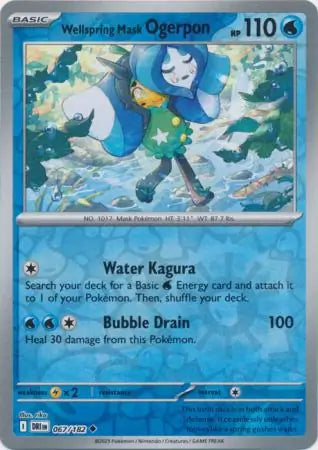 067/182 Wellspring Mask Ogerpon Reverse Holo Destined Rivals Pokémon Card