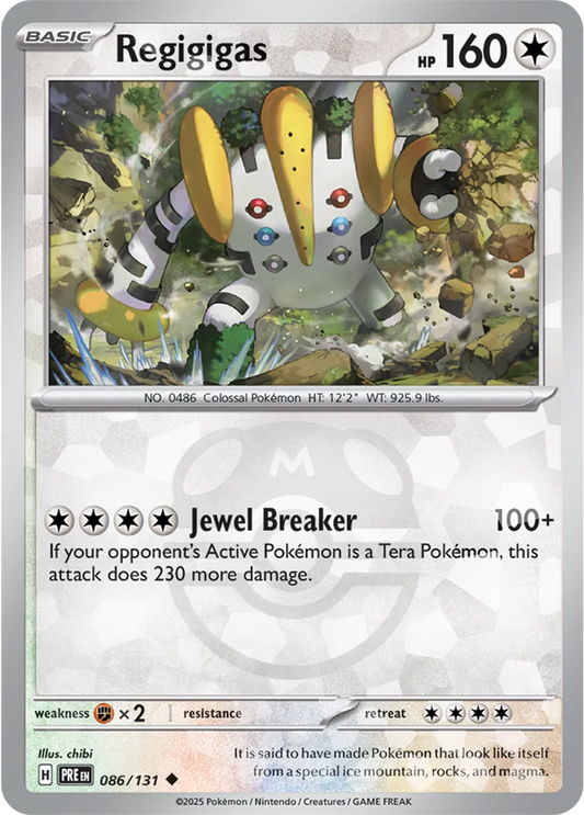 086/131 Regigigas Master Ball Holo Prismatic Evolutions Pokémon Card