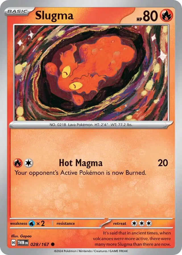 028/167 Slugma Twilight Masquerade Pokémon Card
