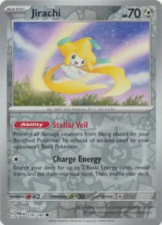 126/182 Jirachi Reverse Holo Paradox Rift Pokémon Card