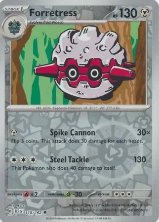 110/162 Forretress Reverse Holo Temporal Forces Pokémon Card