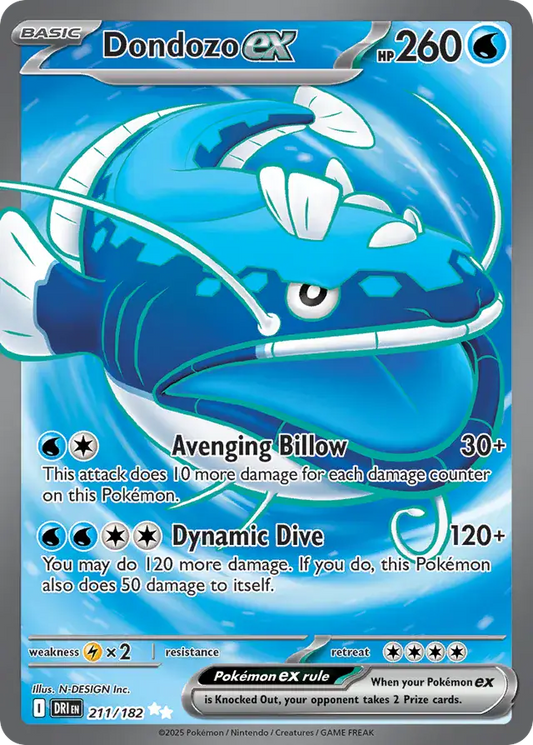 211/182 Dondozo ex Destined Rivals Pokémon Card