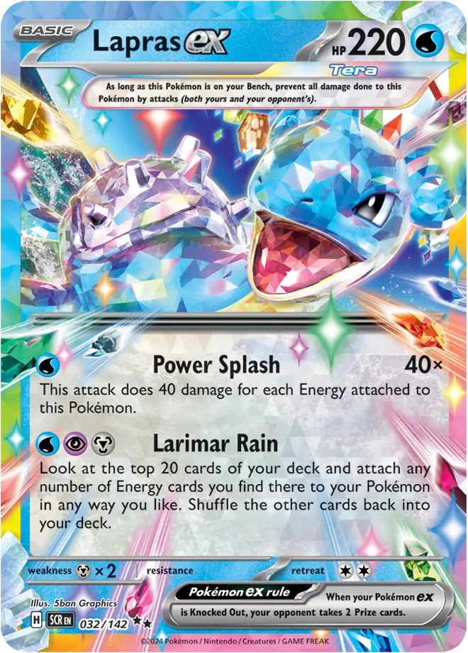 032/142 Lapras ex Stellar Crown Pokémon Card