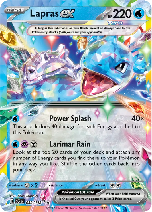 032/142 Lapras ex Stellar Crown Pokémon Card