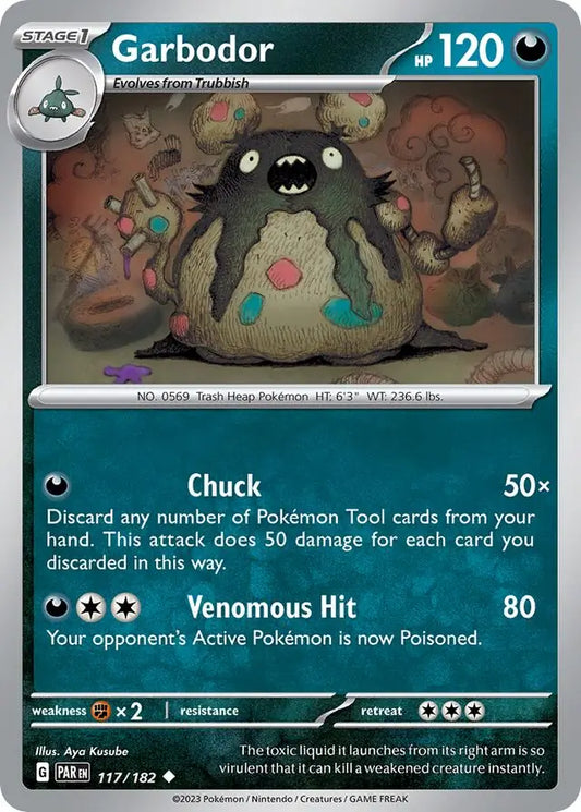 117/182 Garbodor Paradox Rift Pokémon Card