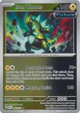 062/162 Iron Thorns Reverse Holo Temporal Forces Pokémon Card