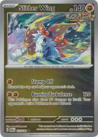 107/182 Slither Wing Reverse Holo Paradox Rift Pokémon Card