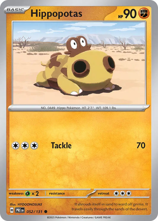 052/131 Hippopotas Prismatic Evolutions Pokémon Card