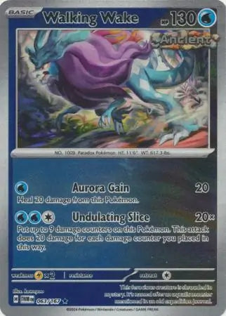 063/167 Walking Wake Reverse Holo Twilight Masquerade Pokémon Card