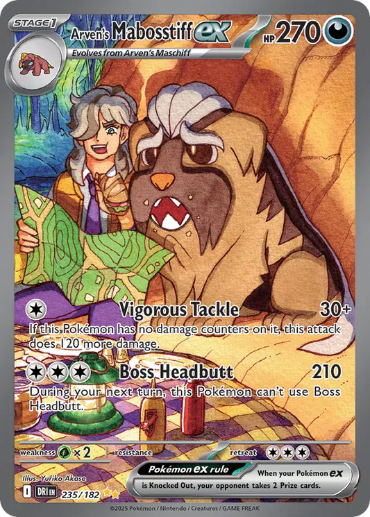 235/182 Arven's Mabosstiff Destined Rivals Pokémon Card