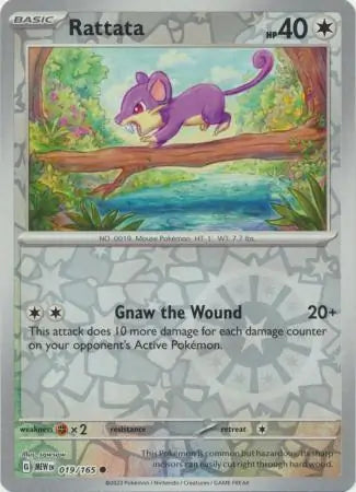 019/165 Rattata Reverse Holo 151 Pokémon Card