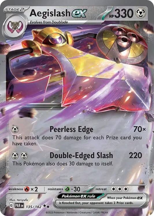 135/182 Aegislash ex Paradox Rift Pokémon Card
