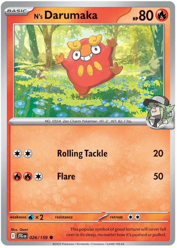 026/159 N's Darumaka Journey Together Pokémon Card