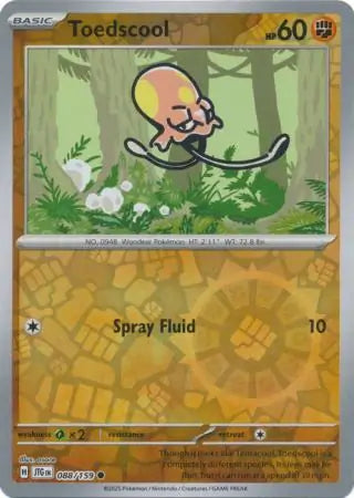 088/159 Toedscool Reverse Holo Journey Together Pokémon Card