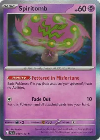 089/193 Spiritomb Paldea Evolved Pokémon Card