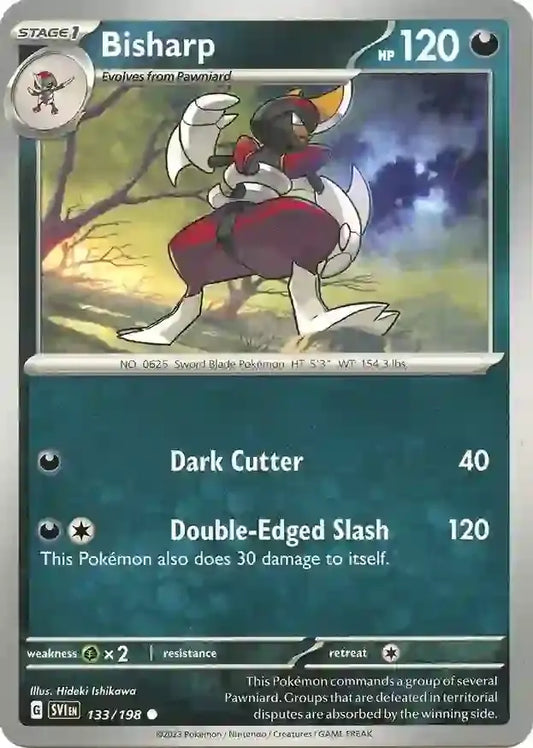 133/198 Bisharp Scarlet & Violet Base Set Pokémon Card