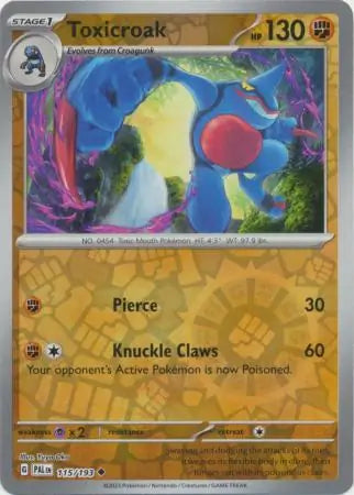 115/193 Toxicroak Reverse Holo Paldea Evolved Pokémon Card