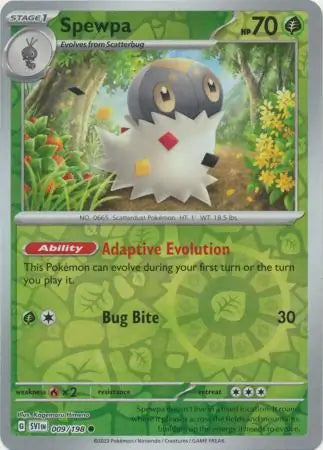 009/198 Spewpa Reverse Holo Scarlet & Violet Base Set Pokémon Card