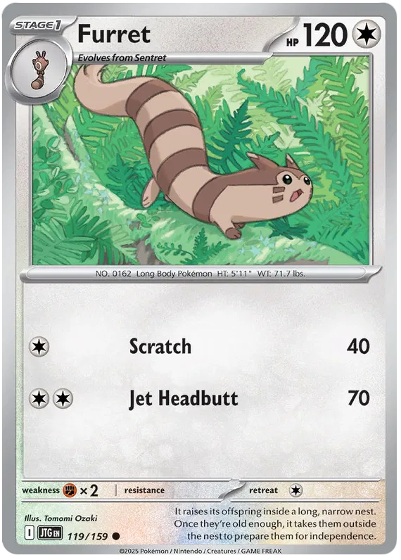 119/159 Furret Journey Together Pokémon Card