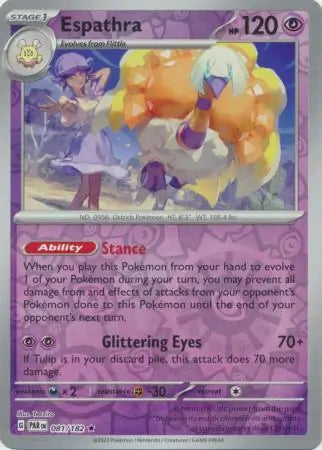 081/182 Espathra Reverse Holo Paradox Rift Pokémon Card
