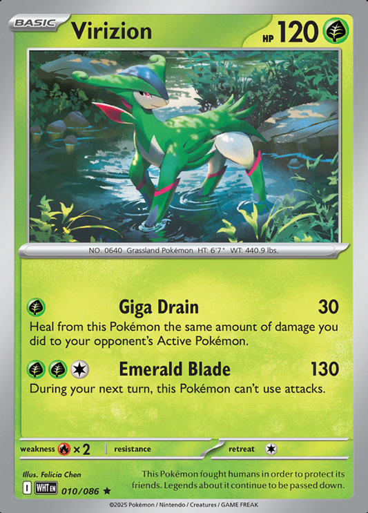 010/086 Virizion White Flare Pokémon Card