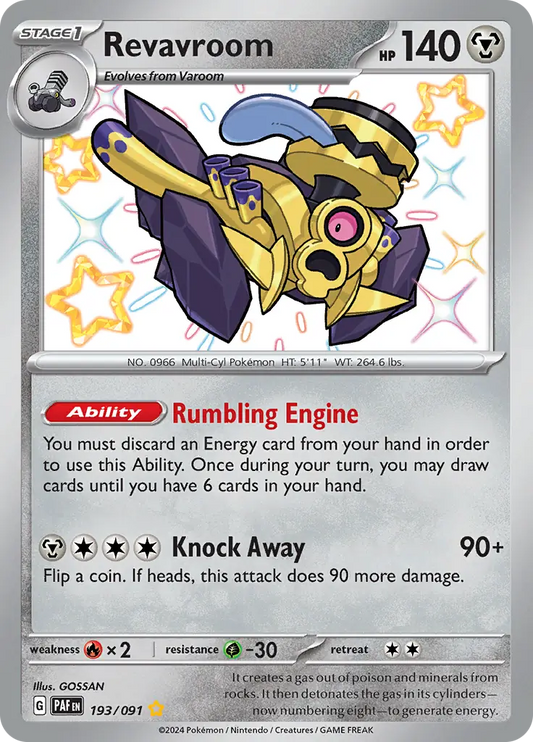 193/091 Revavroom Paldean Fates Pokémon Card
