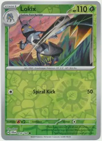 016/142 Lokix Reverse Holo Stellar Crown Pokémon Card