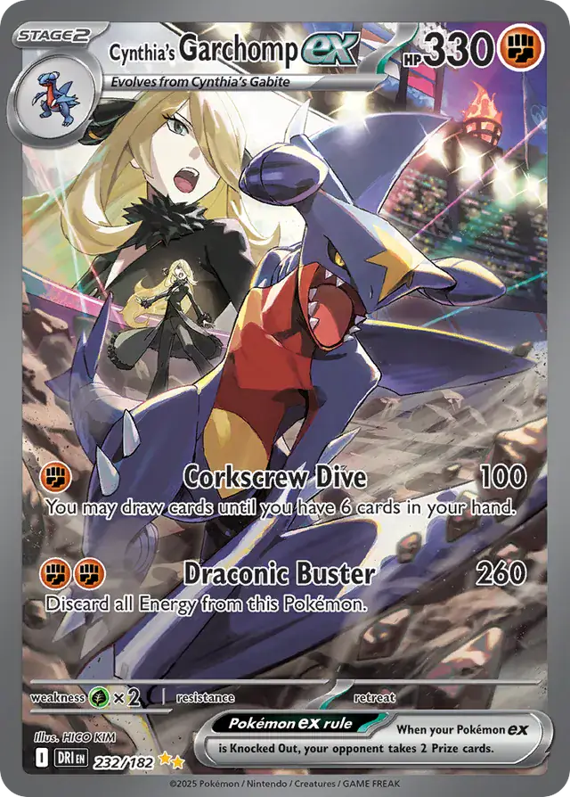 232/182 Cynthia's Garchomp Destined Rivals Pokémon Card