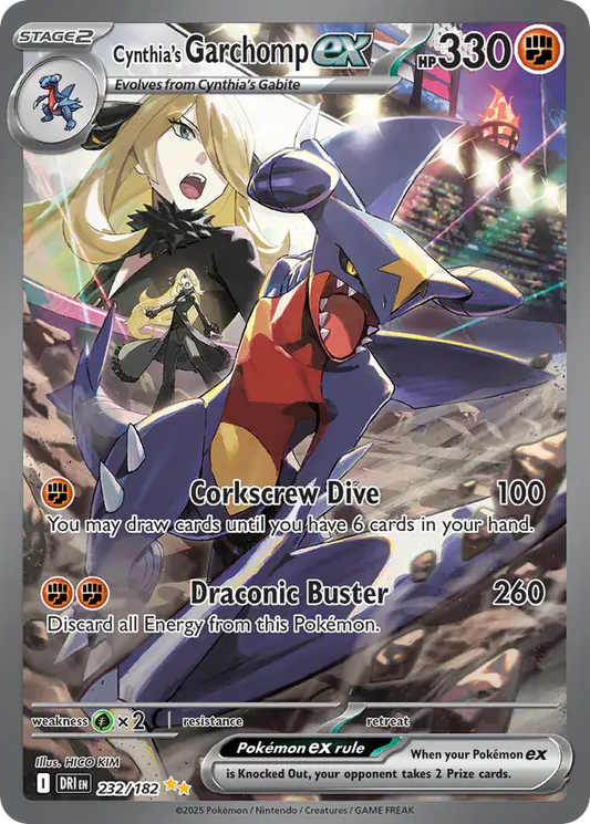 232/182 Cynthia's Garchomp Destined Rivals Pokémon Card