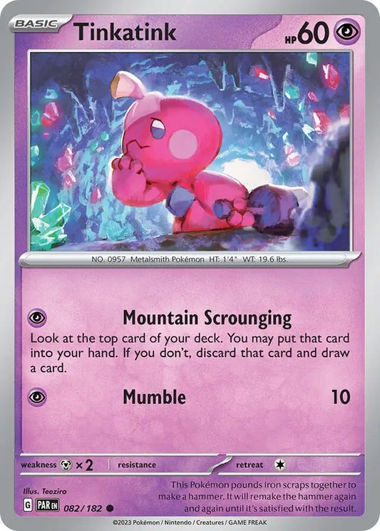 082/182 Tinkatink Paradox Rift Pokémon Card