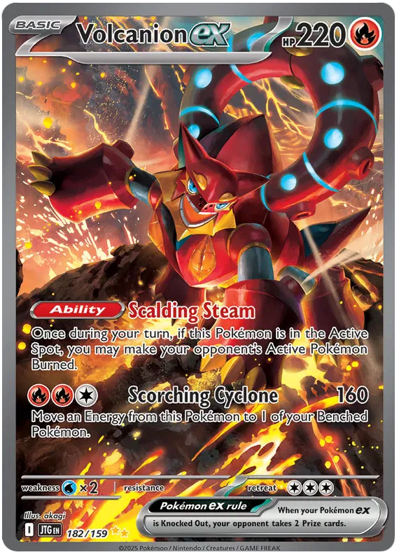 182/159 Volcanion ex Journey Together Pokémon Card