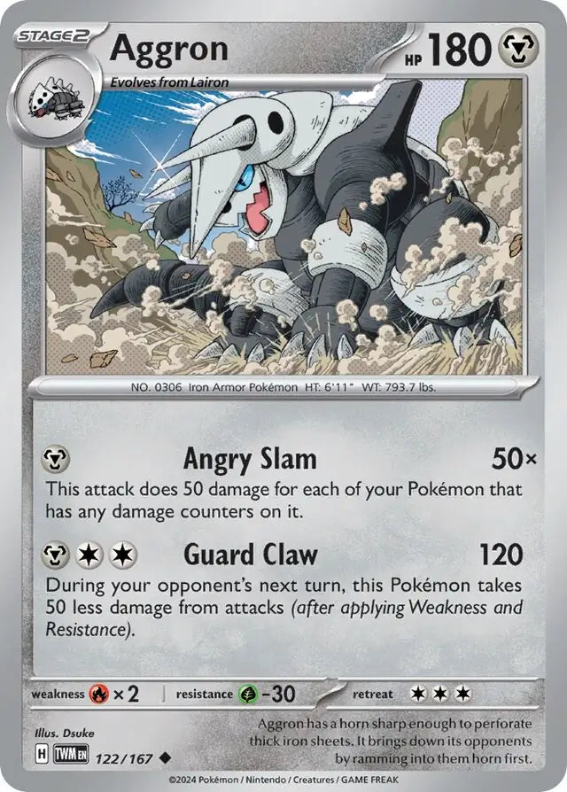 122/167 Aggron Twilight Masquerade Pokémon Card